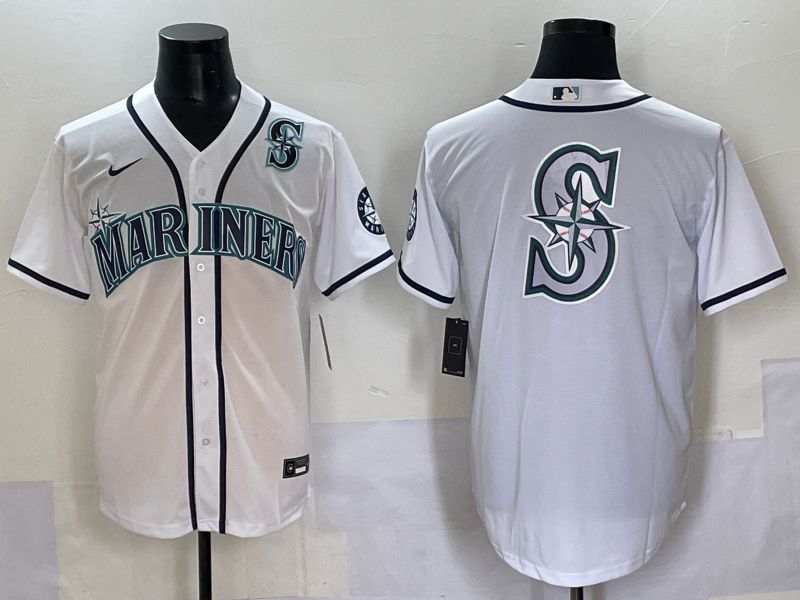 Men 2025 Seattle Mariners Blank White Game Nike MLB Jersey style 7->seattle mariners->MLB Jersey